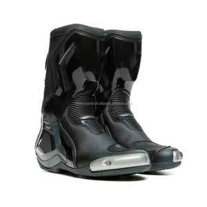 Vente en gros de bottes d'équitation en cuir véritable véritable bottes de moto motocross noires chaussures de moto à vendre - Product Image 3