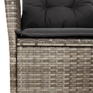 Conjunto de Comedor de Jardín Grande de Ratán Sintético Gris - Product Image 6
