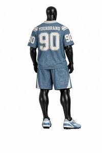 Conjunto de Camiseta y Pantalones Cortos de Fútbol Americano de Buena Calidad, Uniforme Deportivo Transpirable, Ropa de Equipo Personalizada para Entrenamientos y Partidos - Product Image 3