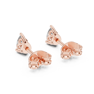 Pendientes de Diamantes Cultivados en Laboratorio con Corte Pera de 0.25CT, Engastados en Oro Rosa de 18K, para Compromiso, Boda, San Valentín, Uso Diario - Product Image 2