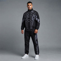 Ensemble de survêtement coupe-vent surdimensionné en polyester et nylon, personnalisé OEM, pour hommes, idéal pour la course et le jogging