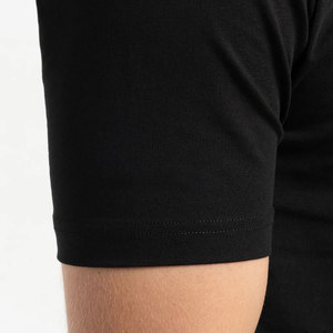 Ensemble t-shirt et short noir pour homme, couleur unie, décontracté, été, tissu tricoté respirant, séchage rapide, ensemble personnalisé pour homme - Product Image 3