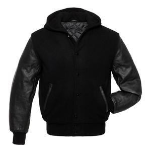 Varsity <b>Jacket</b> with Hood, Custom Embroidered Hooded Varsity <b>Jacket</b> - Product Image 1