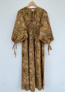 Vestido Maxi Bohemio de Algodón para Mujer, Estilo Y2K, Estampado Floral Vintage, Cintura Natural, Ligero, Informal, para Vacaciones - Product Image 3