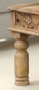 Mesa de Centro de Madera de Mango Tallada a Mano, Estilo Rústico Tradicional Indio, Altura Ajustable, para Sala de Estar - Product Image 4