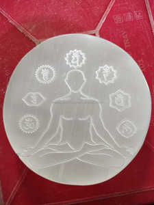 Handmade Natural Selenite Round <b>Coaster</b> Charging Plate Polished Crystal Slab for Home Decor Wholesale Gift Supply Custom Premium - Product Image 5