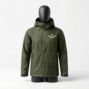 Fashionable Zipper Style <b>Rain</b> <b>Jacket</b> For <b>Men</b> Customize Solid <b>Black</b> Color Breathable Fabric Outdoor Wear <b>Rain</b> <b>Jacket</b> - Product Image 4
