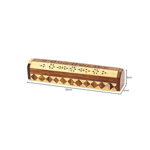 Handcrafted Wooden Incense Stick Holder <b>Box</b> with <b>Floral</b> Cutwork Design - Product Image 2