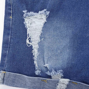 Shorts en jean déchiré avec poches avant et arrière, coupe droite, grandes tailles, pour femme, printemps-automne - Product Image 3