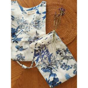 Conjunto de Pijama para Mujer con Estampado de Canto de Pájaros y Diadema a Juego, Ropa de Dormir Cómoda - Product Image 3