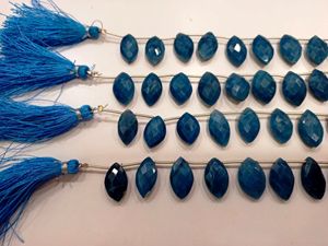 Opale bleue naturelle, forme briolette marquise, perles de 15 à 18 mm, vendues par brin de 8 pouces de long. - Product Image 6