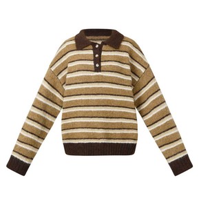 Suéter Varsity de Encaje Transpirable con Cuello Redondo y Ribete en Contraste para Mujer, Venta al Por Mayor para Boutiques de Moda - Product Image 1