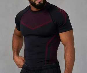 Camiseta de Punto de Manga Corta para Hombre, Cuello Redondo, Color Sólido, Secado Rápido, Corte Ajustado, Estilo Deportivo, 100% Algodón, Logotipo Frontal, Alta Elasticidad - Product Image 2