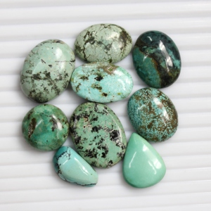 Natural Tibetan Turquoise Cabochon , Genuine <b>Blue</b> Green Turquoise Stones, Polished Cabochons Direct Factory <b>Ring</b> Size Wholesale - Product Image 3