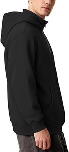 Suministro al por mayor: Sudadera con capucha y cremallera de 1/4 para hombre, 400 g/m², de gran tamaño, transpirable, de algodón pesado y forro polar de poliéster, con logotipo personalizado, para invierno. - Product Image 2