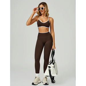 Premium Quality Latest Design Women Yoga Set Eco-Friendly Elastic Waist Shorts Front Customized Logo - Product Image 1