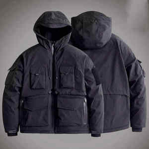 Veste tactique imperméable pour homme, coupe-vent avec design cargo multi-poches pour le streetwear urbain en plein air - Product Image 4