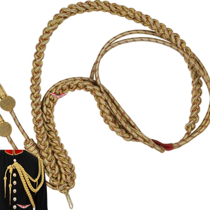 Aiguillette dorada trenzada, trenza metálica dorada, Aiguillette de general - Product Image 2