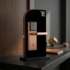 Serrure de porte intelligente TES 301 SB Or Rose pour hôtel avec système de contrôle d'accès par clé mobile RFID - Serrure numérique sécurisée - Product Image 5