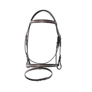 Elegante banda tachonada para cejas y banda para la nariz, brida de cuero negro/marrón con elegantes accesorios para caballos - Product Image 1