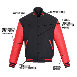 Fabricante OEM de Ropa Personalizada, Chaqueta de Marca de Alta Calidad, Chaqueta Varsity de Béisbol Unisex Vintage para Otoño e Invierno - Product Image 1