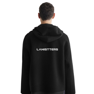 Custom <b>Black</b> Full Zip Hoodie Men Heavyweight Fleece Hooded <b>Sweatshirt</b> Relaxed Fit OEM ODM Private Label Wholesale - Product Image 4