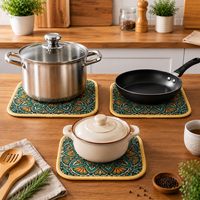 Tapis résistant à la chaleur pour table à manger, sous-verres pour table à manger pour plats chauds, lot de 3 sous-verres, sous-verres pour table à manger, sous-verres pour thé