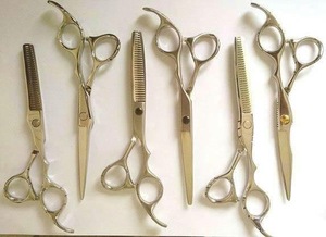 Set of Barber salon and Thinning Razor Scissors Hair Cutting Scissors Professional Barber Shaving <b>Shears</b> - Product Image 2