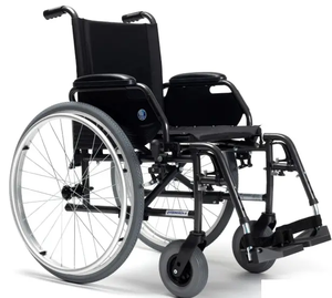 Fauteuil roulant manuel pliable léger avec siège noir et cadre bleu pour le transfert, le soutien en cas de fracture et d'arthrite, pour usage à domicile et en milieu hospitalier - Product Image 6