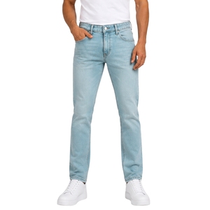 <b>Light</b> Blue Mens Straight Leg Denim Jeans Regular Fit Washed Casual Streetwear Five Pocket Fashion <b>Trousers</b> Classic Denim Pants - Product Image 1