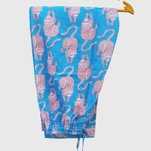 Conjunto de Pijama de Satén para Mujer, Manga Larga, Cuello con Muescas, Estampado Animal Azul, Ropa de Dormir - Product Image 2
