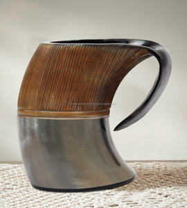 Tasse en corne étanche de luxe faite à la main personnalisable Viking Tankard en corne de buffle polie Home & Art Decor & Gifts - Product Image 1