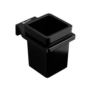 Porte-gobelet mural moderne en verre carré avec support pour salle de bain, organiseur de tasses en acier inoxydable pour hôtel - Product Image 1