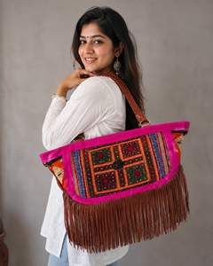 Sacs Hobo Vintage en Toile de Coton Faits Main Légers à Motifs Géométriques Hmong avec Deux Fermetures Ouvertes pour Femmes – Vente en Gros - Product Image 3