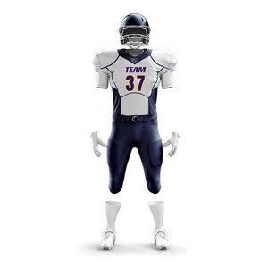 Maillot et pantalon de football américain à manches courtes, col en V, épaulettes rembourrées, uniforme de rugby personnalisé avec initiales imprimées pour jeunes - Product Image 1