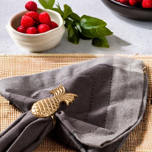 Vente chaude De Luxe Or Ananas Serviette Anneau Nouveau Modèle En Métal Cercle Serviette Boucle En Vrac Quantité Table Décoration Papier - Product Image 6