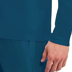 Sous-vêtement de compression personnalisé pour homme, 91 % polyester, 9 % élasthanne, uni, à manches longues, demi-zip, respirant, pour l'entraînement et les soins infirmiers - Product Image 3