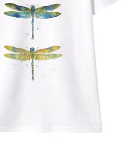 Camiseta Blanca Personalizada con Gráfico de Libélula para Mujer, Algodón Suave, Manga Corta, Casual, Verano, Estética Natural, Estampado, Corte Holgado - Product Image 6