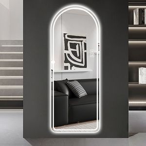 65 \ "X 21 \" LED a specchio a figura intera con Design ad arco a specchio regolabile ad alta definizione illuminata da Studio Makeup montato a parete più" - Product Image 2