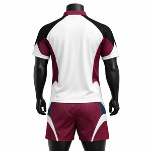 Unisex Rugby Jersey Set Player Name White Maroon Black Short Sleeve V-Neck Moisture Wicking Polyester <b>Athletic</b> Fit All Seasons - Product Image 6