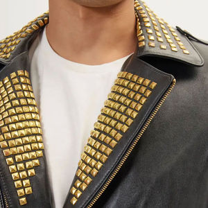 Chaqueta de cuero transpirable para hombre, estilo punk, con tachuelas, diseño personalizado, de alta calidad, fabricada a medida. - Product Image 3
