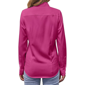 Blouse décontractée tricotée respirante pour femme, manches courtes, motif uni, grande taille, en polyester – Vêtements de qualité supérieure en gros - Product Image 2