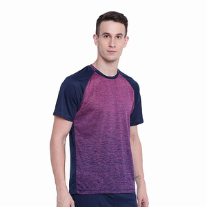 Men's <b>Raglan</b> Sleeve T-Shirt O-Neck Color Blocked Knitted Quick Dry Regular Fit Solid Purple Navy Short Sleeve Casual Sport <b>Top</b> - Product Image 3
