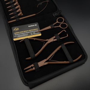 Kit de Herramientas para Extensiones de Cabello, Alicates Metálicos Color Chocolate, Tijeras, Herramienta de Instalación y Remoción para Uso Profesional - Product Image 3