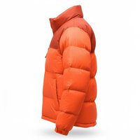 Nouvelle Arrivée Manteau d'hiver orange pour homme, col montant, fermeture éclair, épais, décontracté, couleur unie, coupe classique, en polyester