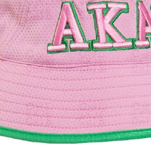 AKA Forest Green & Light Pink Raised 3D Embroidered <b>Bucket</b> <b>Hat</b> <b>Reversible</b> Greek Sorority Cap OEM ODM Wholesale - Product Image 6