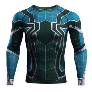 Custom Blank Rash Guard Shirts Washed Heat-Transfer Printed Spandex/Nylon Quick Dry UPF50+ Breathable Unisex Adult Full Sleeve - Product Image 2