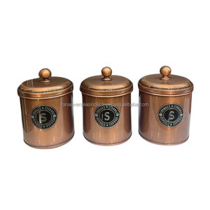 Juegos de almacenamiento de café y azúcar de cobre puro de alta calidad estándar Variedad de diseños y tamaños a precios de mercado - Product Image 4