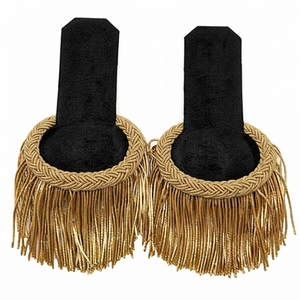 Épaulettes de luxe de qualité supérieure, accessoires décoratifs pour vêtements avec logo personnalisé, service OEM, taille OEM, fabrication sous marque privée - Product Image 5