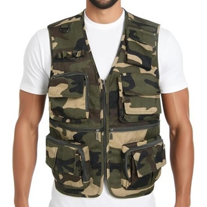 Gilet tactique en jean pour homme, coupe-vent, respirant, 100 % coton, multi-poches, style vêtement de travail, vêtement d'extérieur, été, grandes tailles - Product Image 1
